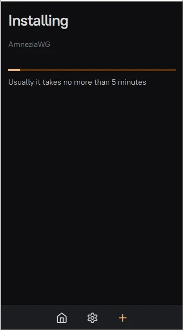 Set Up Secure VPN Server: 7 Easy Steps with Amnezia (Full Guide) 8 Installing secure VPN server with AmneziaWG protocol on VPS showing setup progress including firewall configuration encryption and routing for private VPN server deployment.