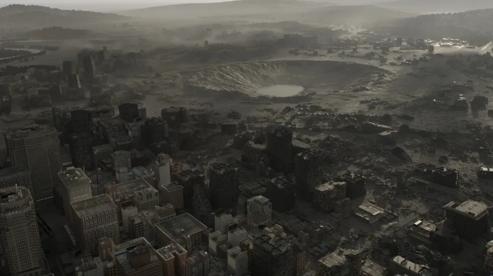 Resident Evil Requiem Review (2026): Dark, Brutal Return to Horror 23 Resident Evil Requiem. Racoon City after being bombed by two non-nuclear thermobarics bombs