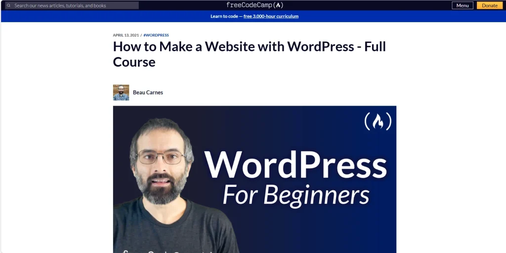 Best WordPress Courses 2026: 7 Top Picks to Learn Fast & Build Sites 5 Make a Website With WordPress (freeCodeCamp)