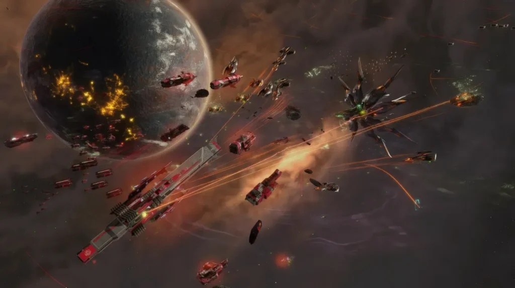 Best Strategy Games on PC in 2026 (Top 20 Ranked) 20 Space fleet battle in Sins of a Solar Empire 2 with large ships