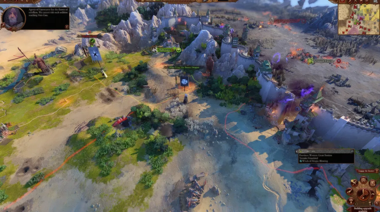 Best Strategy Games on PC in 2026 (Top 20 Ranked) 6 Warhammer 3 campaign map with diverse factions and territories