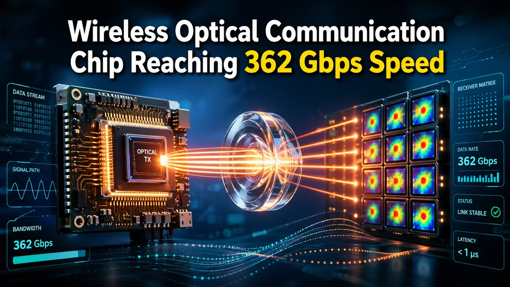 wireless optical communication VCSEL chip achieving high-speed data transmission