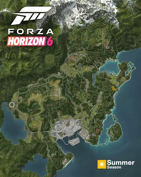 Forza Horizon 6 Gameplay Revealed: First Look at Japan Map and Features 2 Forza Horizon 6 Japan map showing open world roads, mountains and coastal areas