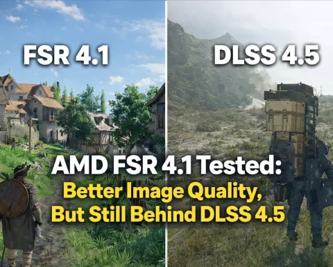 FSR 4.1 vs DLSS 4.5 image quality comparison in gaming scene