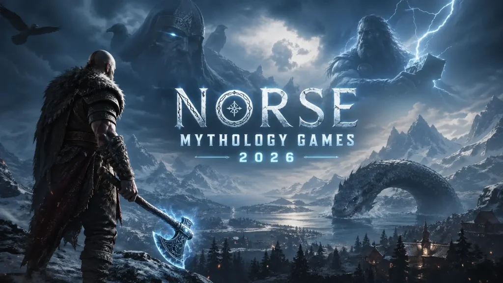 Norse mythology games 2026 Viking warrior Odin Thor epic landscape