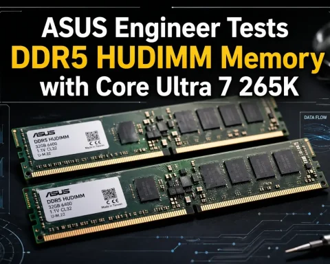 DDR5 HUDIMM ASUS running on ROG Z890 APEX platform shown in BIOS screen