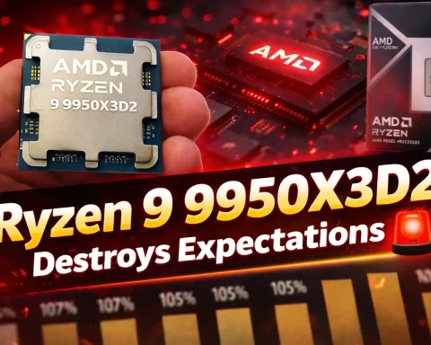 AMD Ryzen 9 9950X3D2 processor with dual 3D V-Cache high-performance CPU for gaming and productivity