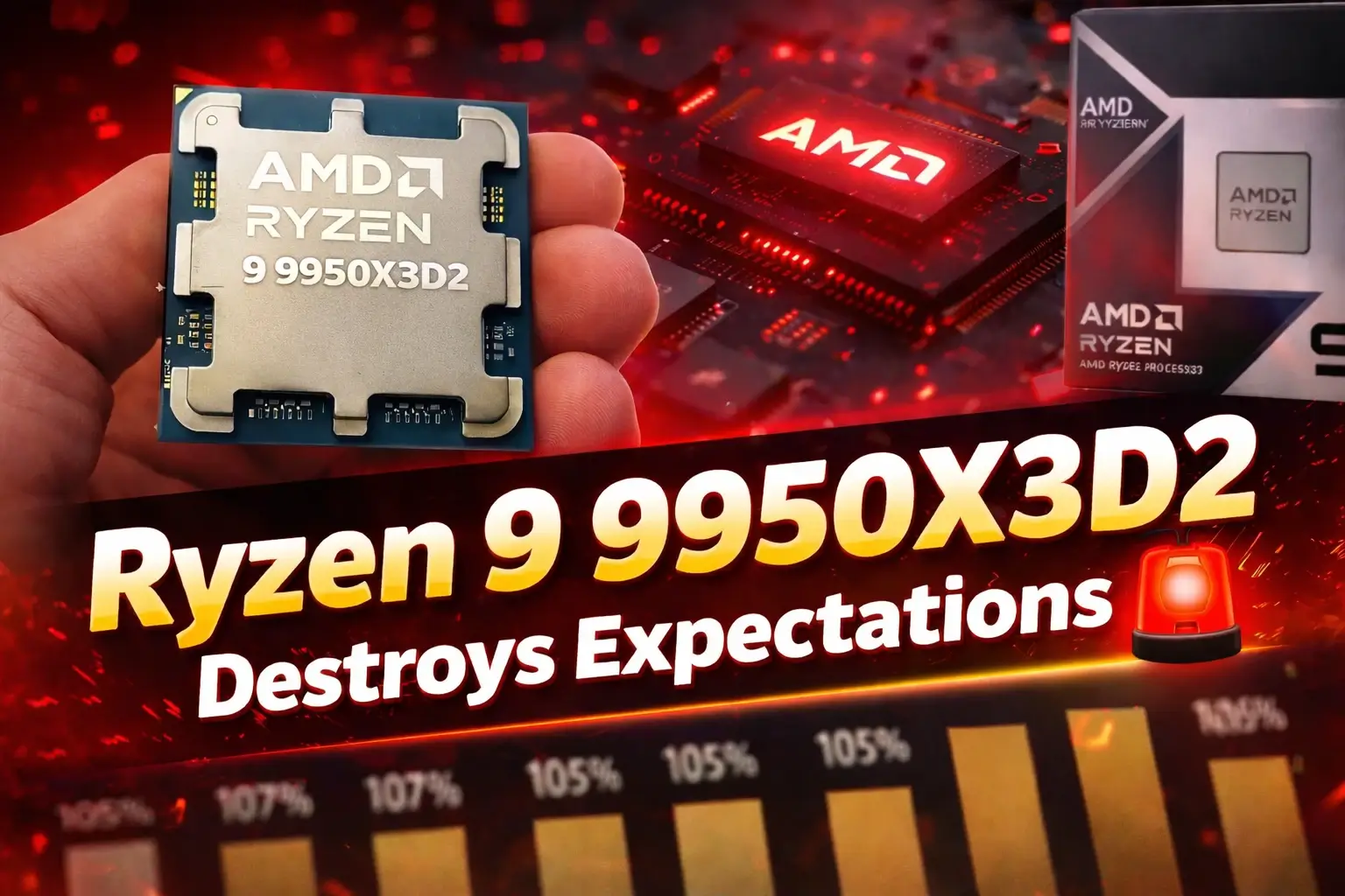 AMD Ryzen 9 9950X3D2 processor with dual 3D V-Cache high-performance CPU for gaming and productivity