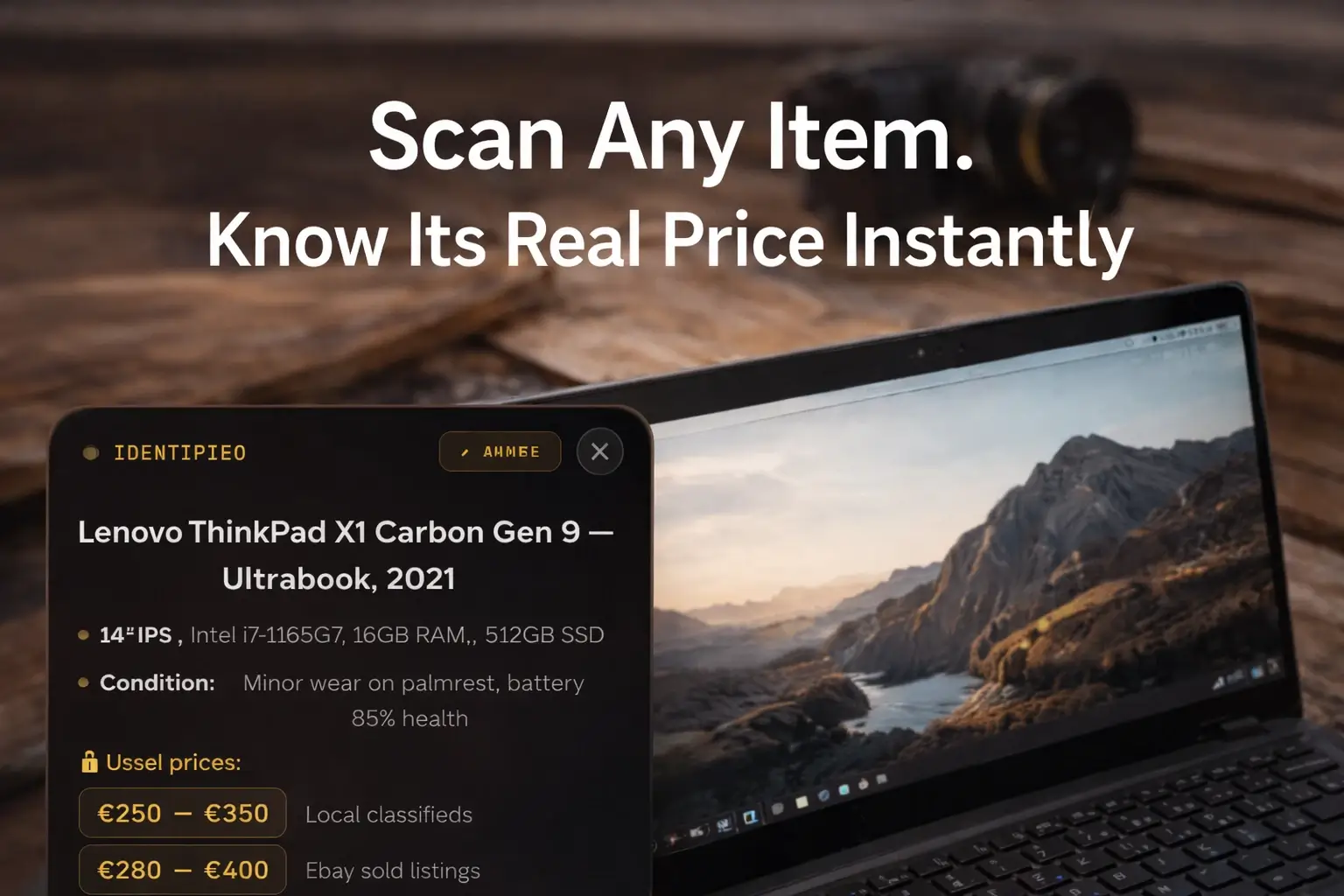Fliptip AI scanning product in a thrift store