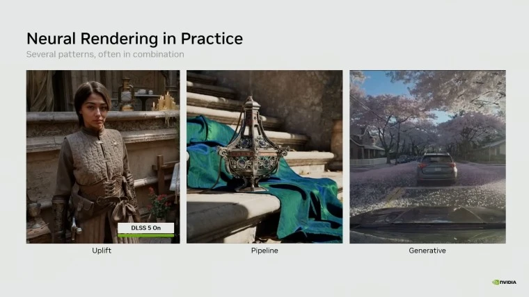 Neural Texture Compression by NVIDIA: How AI Cuts VRAM Usage by 85% 3 NVIDIA neural rendering in practice showing DLSS 5 uplift, Neural Texture Compression and AI graphics pipeline optimization