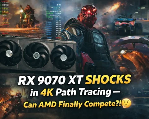 Radeon RX 9070 XT performance 4K path tracing benchmark gameplay