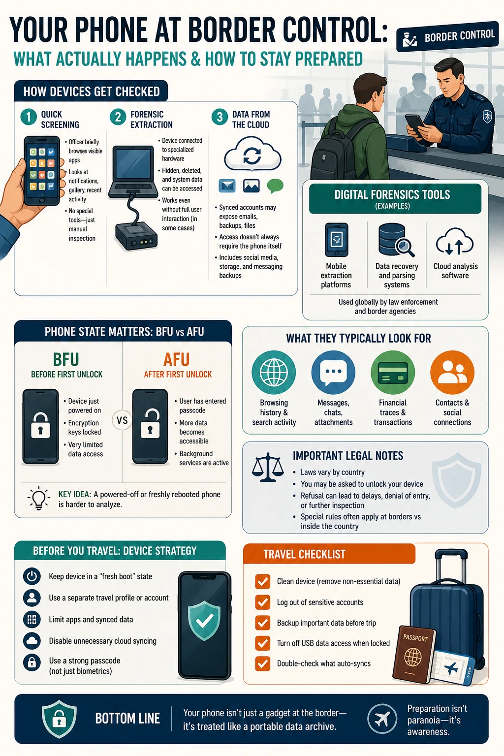 Why Reboot Your Phone Before Passport Control in 2026 2 Locked smartphone screen showing reboot your phone before passport control concept