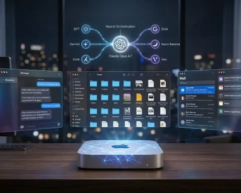 Perplexity Personal Computer for Mac showing always-on AI assistant controlling Mac apps and files